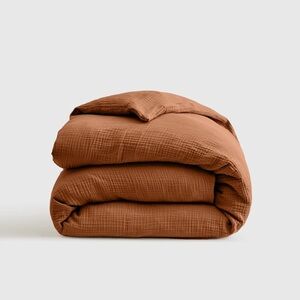 NWOT QUINCE Organic Airy Gauze Duvet Cover King/Cal King Terracotta 6697